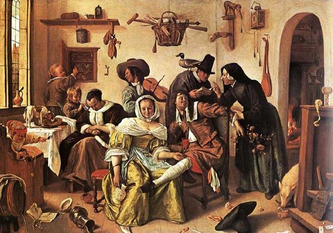 Jan Steen In Luxury, Look Out oil painting picture